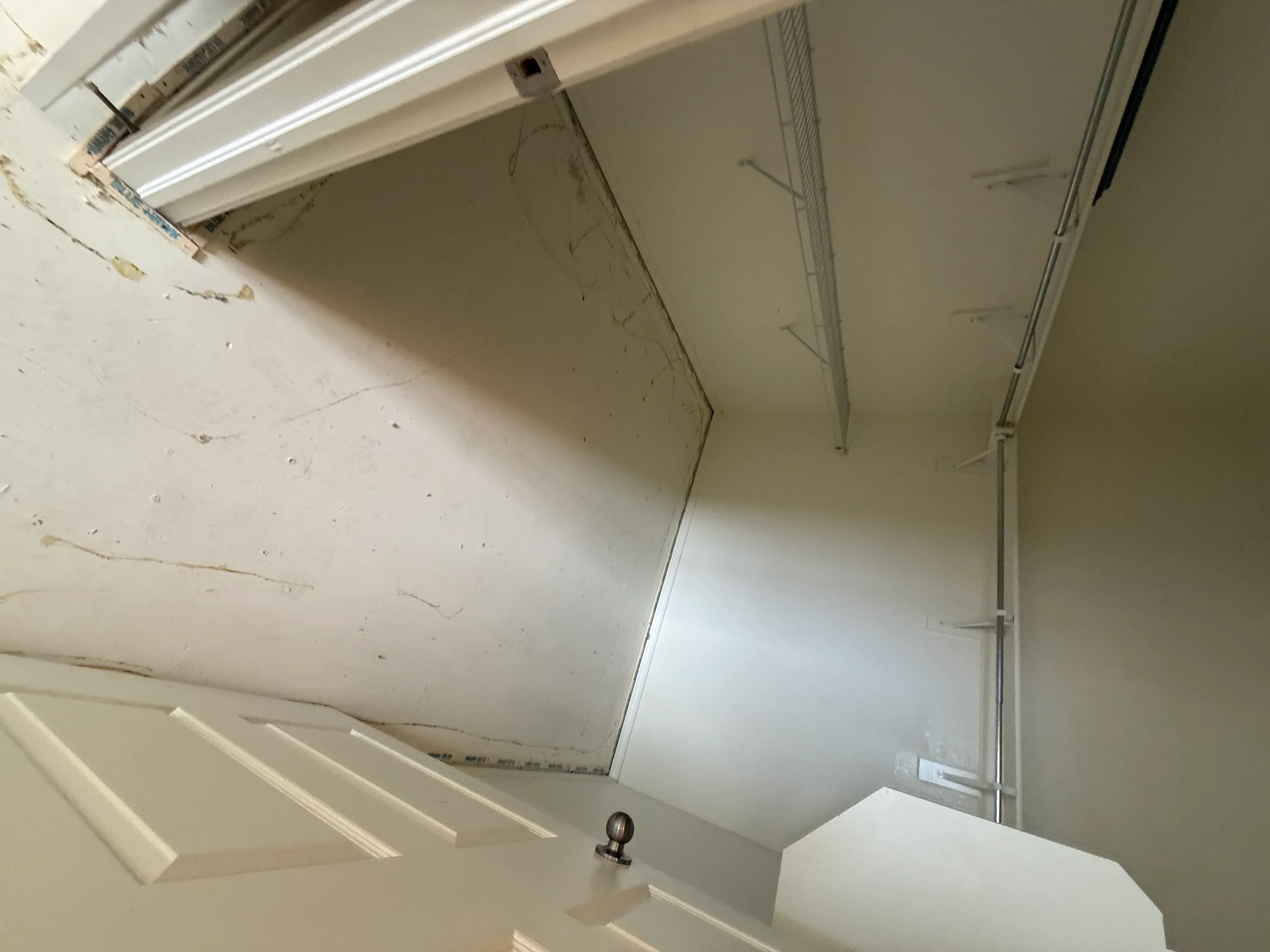 Drywall walls and coffered ceiling framework in kitchen renovation project